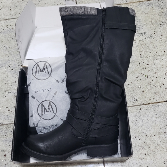 Black Harlow Heather Fall Boots. Size 7. Nwt - Picture 7 of 13